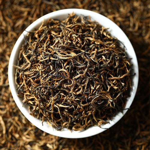 Fine golden-tipped Jin Jun Mei black tea leaves