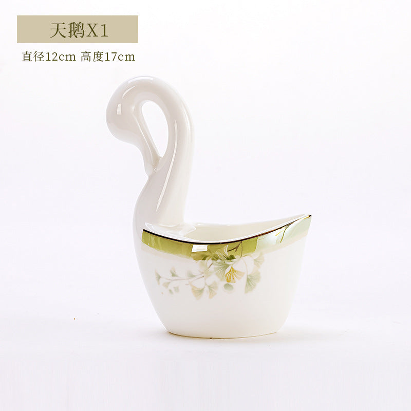 Lucky Star swan-shaped serving piece size reference