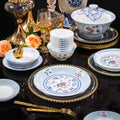 Man Yuan Chun Se floral blue Jingdezhen dinnerware luxury table setting