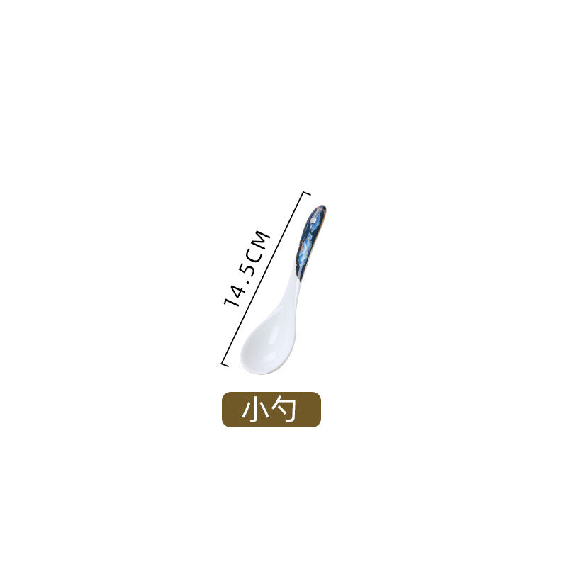 14.5 cm small porcelain spoon with Chinese blue motif