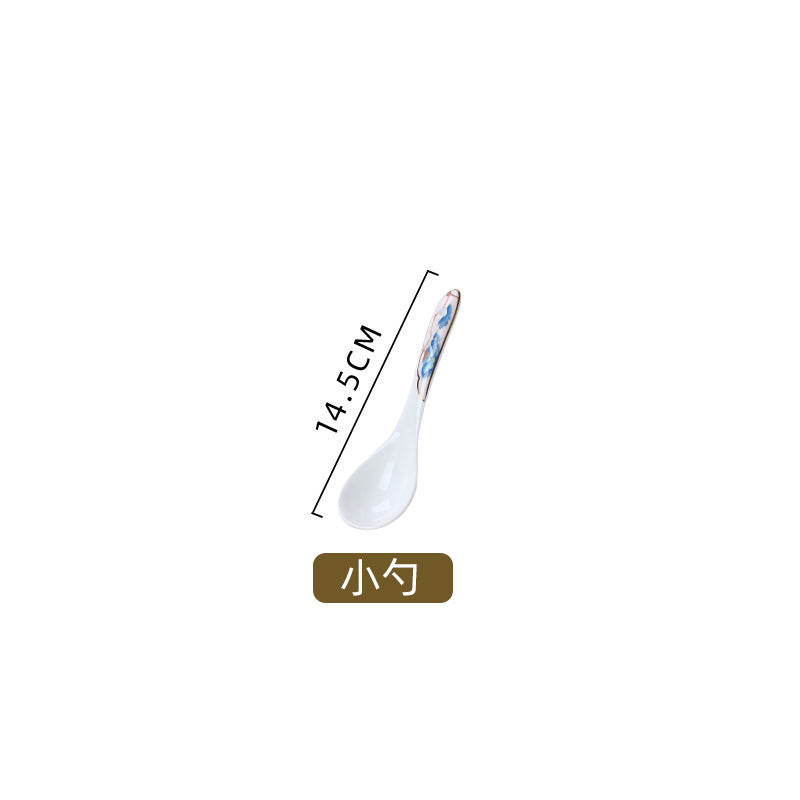 14.5 cm porcelain spoon with blue Chinese motif