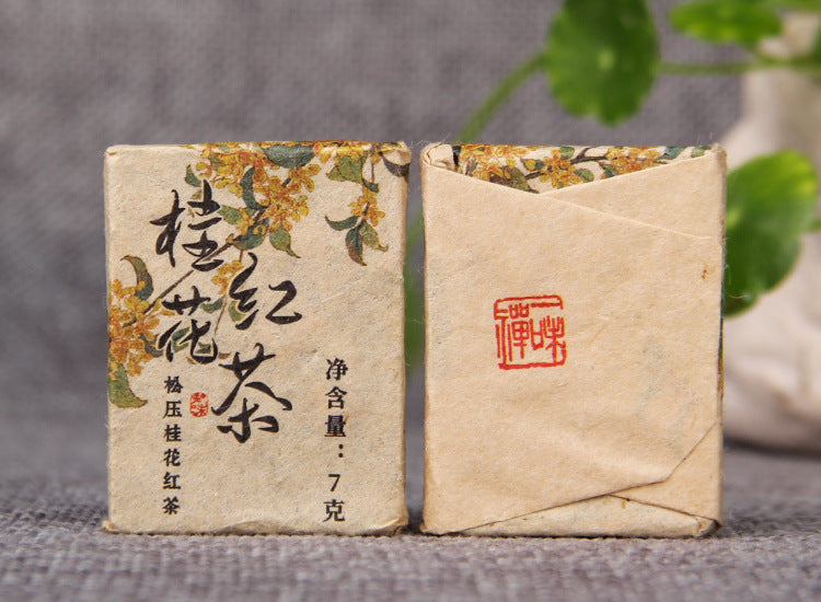 Osmanthus black tea mini compressed bricks 63g gift pack 桂花红茶