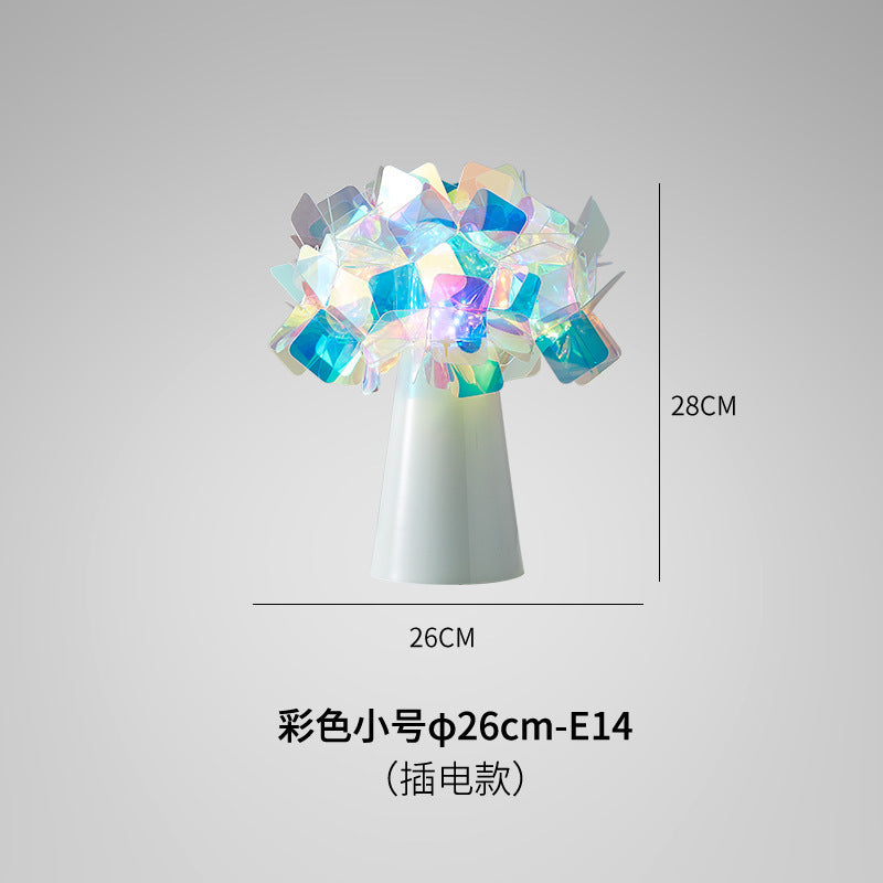 Multicolor small petal flower table lamp, plug-in version