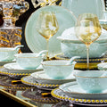 Qing Ci Fan Hua pale celadon high-white porcelain luxury table setting