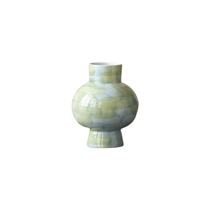 Qingxi celadon round pedestal vase product cutout