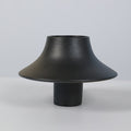 Black low profile sculptural ceramic vase