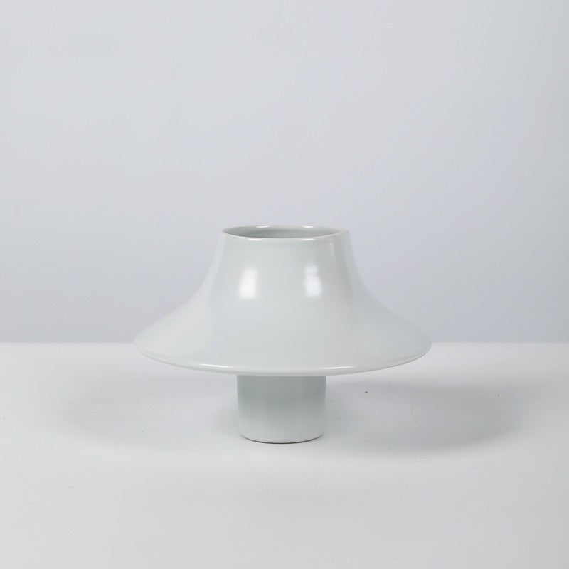 White contemporary ceramic flower vase