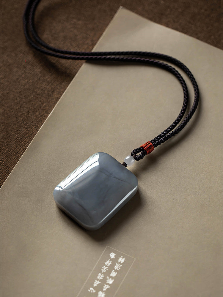Luxury natural nephrite smoky purple Wu Shi Pai pendant for men and women