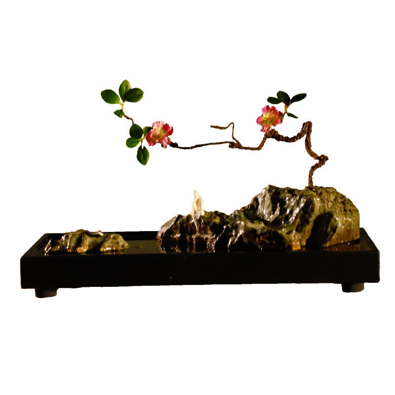 Spring Eye New Chinese zen water fountain tabletop landscape on white background
