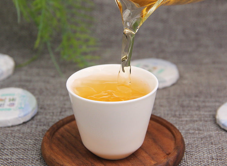 Individually wrapped tangerine peel white tea mini cakes