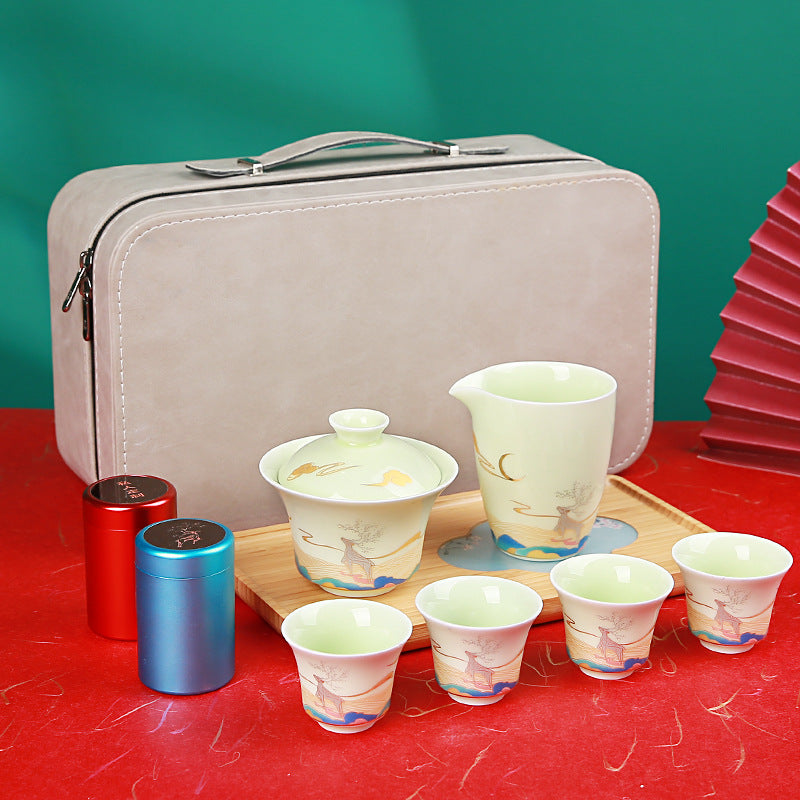 Dehua 10-Piece Portable Travel Tea Set with Case