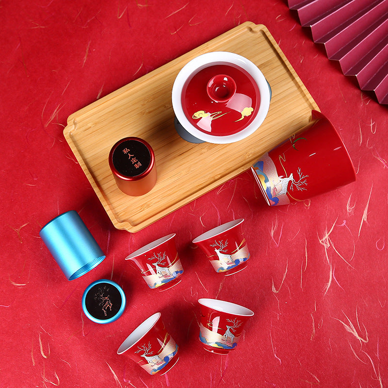 Dehua 10-Piece Portable Travel Tea Set with Case