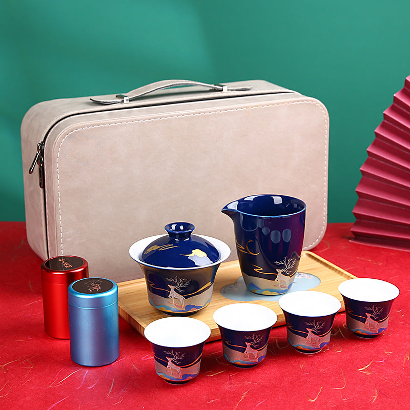 Dehua 10-Piece Portable Travel Tea Set with Case