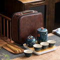 Portable Quick-Cup Travel Tea Set (1 Pot, 4 Cups)