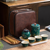 Portable Quick-Cup Travel Tea Set (1 Pot, 4 Cups)
