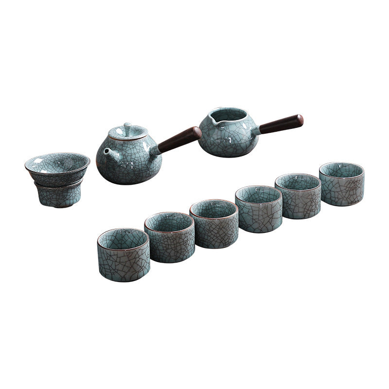 Earthworm Crawling Texture Kiln-Transformed Tea Set