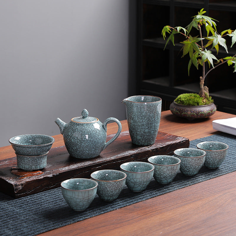 Earthworm Crawling Texture Kiln-Transformed Tea Set