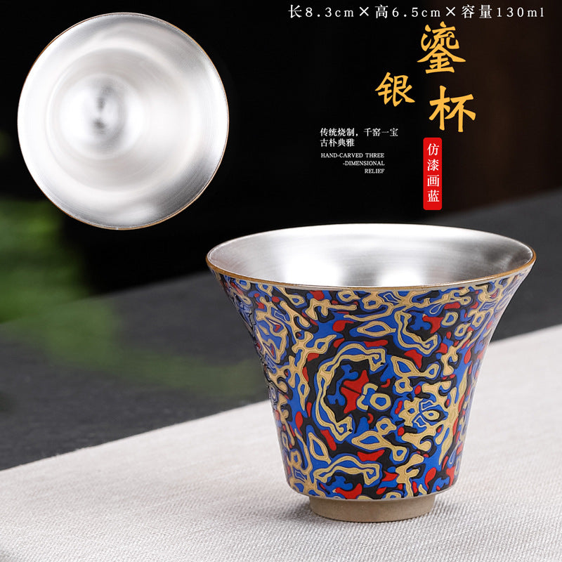 Dehua Urushi Lacquer & Gilded Silver Master Tasting Cup - 90ml