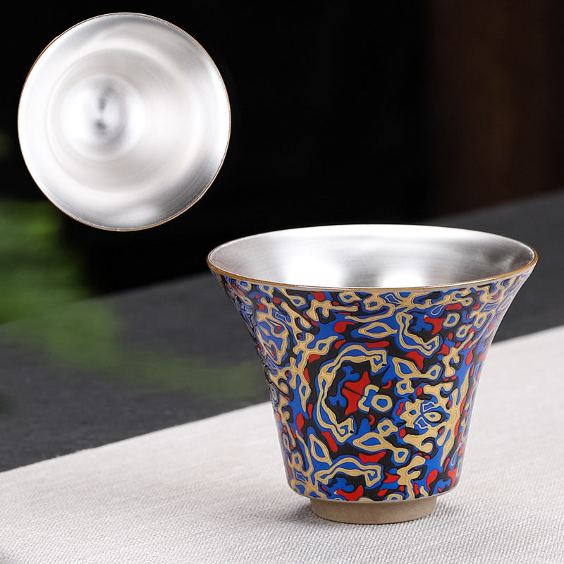 Dehua Urushi Lacquer & Gilded Silver Master Tasting Cup - 90ml