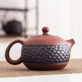 Hand-Carved Chattered Texture Xishi Yixing Zisha Teapot - 180ml