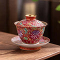 Dehua Enamel Porcelain Large Sancai Gaiwan - 160ml