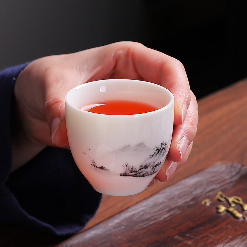 Mutton Fat Jade Dual-Brewing Gongfu Tea Set