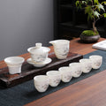 Mutton Fat Jade Dual-Brewing Gongfu Tea Set