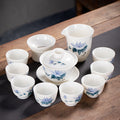 Hand-Painted Lard-White Porcelain Tea Ceremony Set