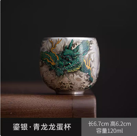 Hammered Texture Pure Ag999 Silver Master Tasting Cup - 70ml