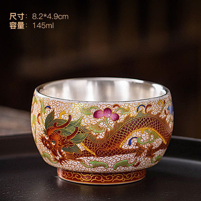 Hammered Texture Pure Ag999 Silver Master Tasting Cup - 70ml