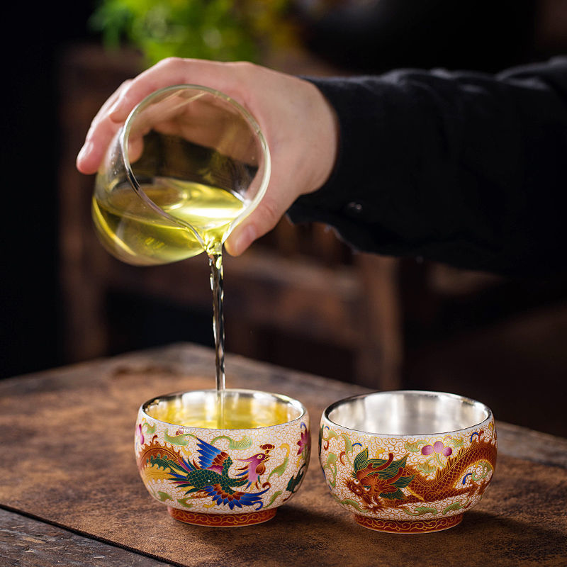 Hammered Texture Pure Ag999 Silver Master Tasting Cup - 70ml