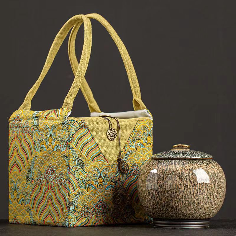 Kiln-Transformed Tenmoku Ceramic Tea Caddy - 250g