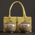Kiln-Transformed Tenmoku Ceramic Tea Caddy - 250g