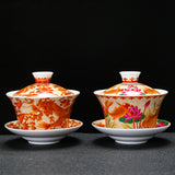 Dragon & Phoenix Enamel Sancai Gaiwan - 180ml