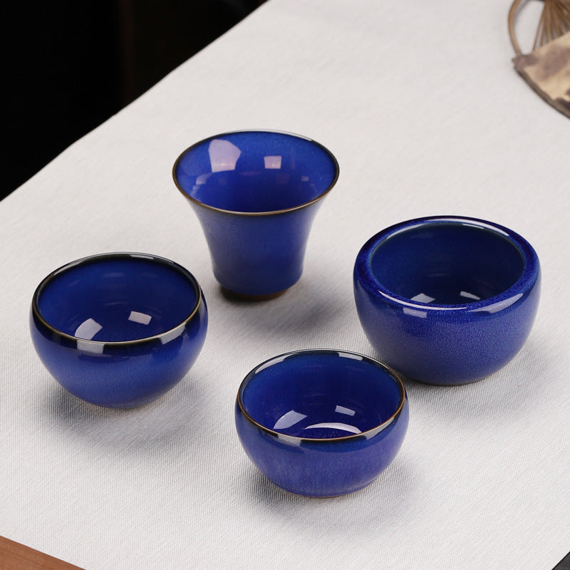 Mystic Blue Oil-Spot Tenmoku Master Teacup - 120ml