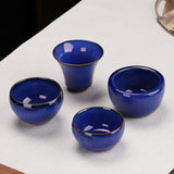 Mystic Blue Oil-Spot Tenmoku Master Teacup - 120ml
