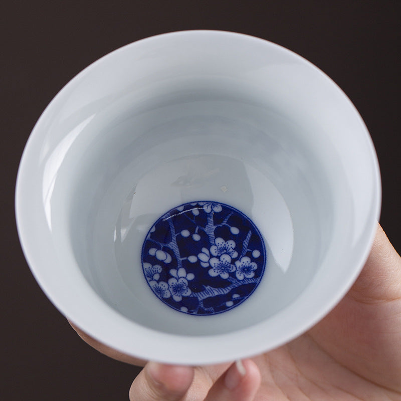 Rotating Levitating Blue & White Sancai Gaiwan - 160ml
