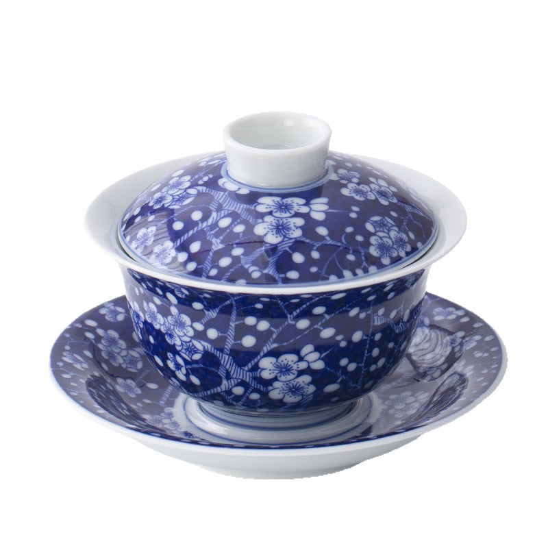Rotating Levitating Blue & White Sancai Gaiwan - 160ml