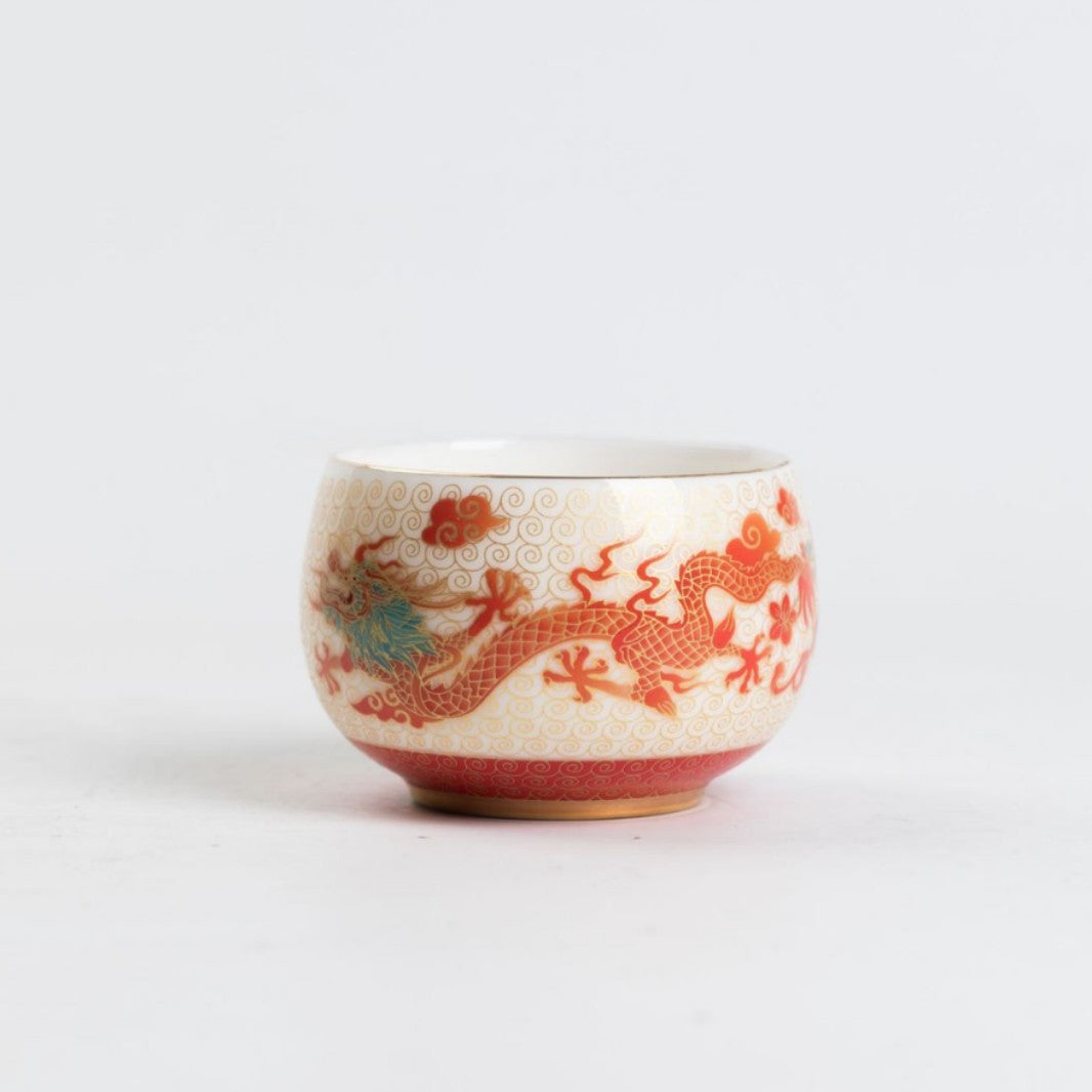 Dragon & Phoenix Enamel Master Couples Teacup Pair (Set of 2)