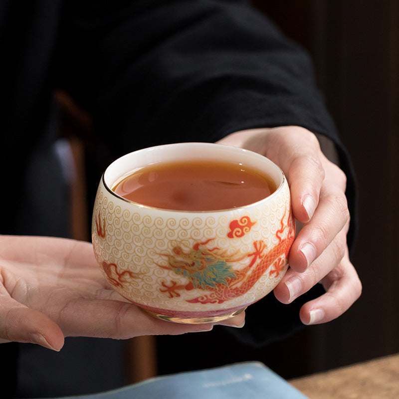 Dragon & Phoenix Enamel Master Couples Teacup Pair (Set of 2)