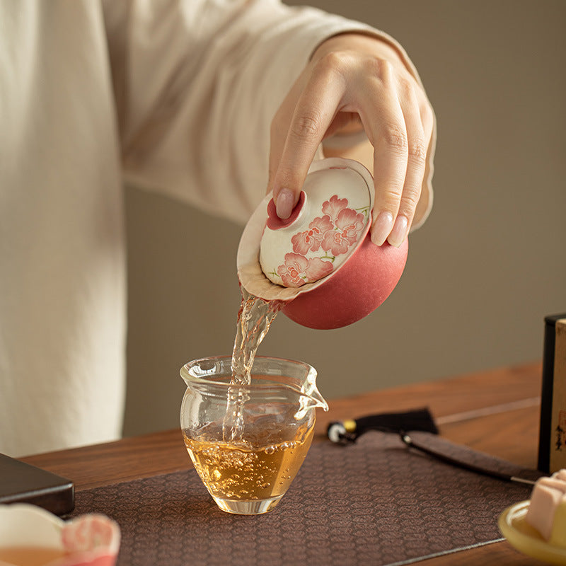 Authentic Rock Mineral White Relief Butterfly Orchid Lucky-Pouch Gaiwan - 165ml Tea Bowl