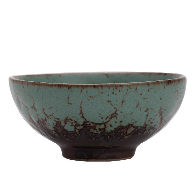 Handcrafted Moss Glaze Auspicious Fortune Master Teacup - 85ml Gift Box Suite