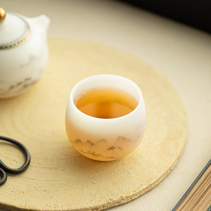 Authentic Ice-Glazed Biscuit Cloud Mist Mountain Small Luohan Teacup - 75ml Gongfu Cup