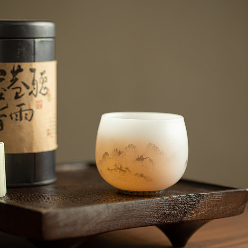 Authentic Ice-Glazed Biscuit Cloud Mist Mountain Small Luohan Teacup - 75ml Gongfu Cup