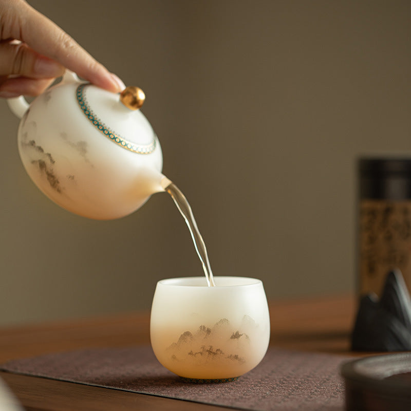 Authentic Ice-Glazed Biscuit Cloud Mist Mountain Small Luohan Teacup - 75ml Gongfu Cup