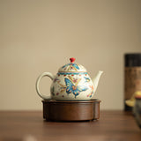 Authentic Palace Wall Red Dancing Butterfly Pear-Shaped Ceramic Teapot - 175ml Gongfu Pot
