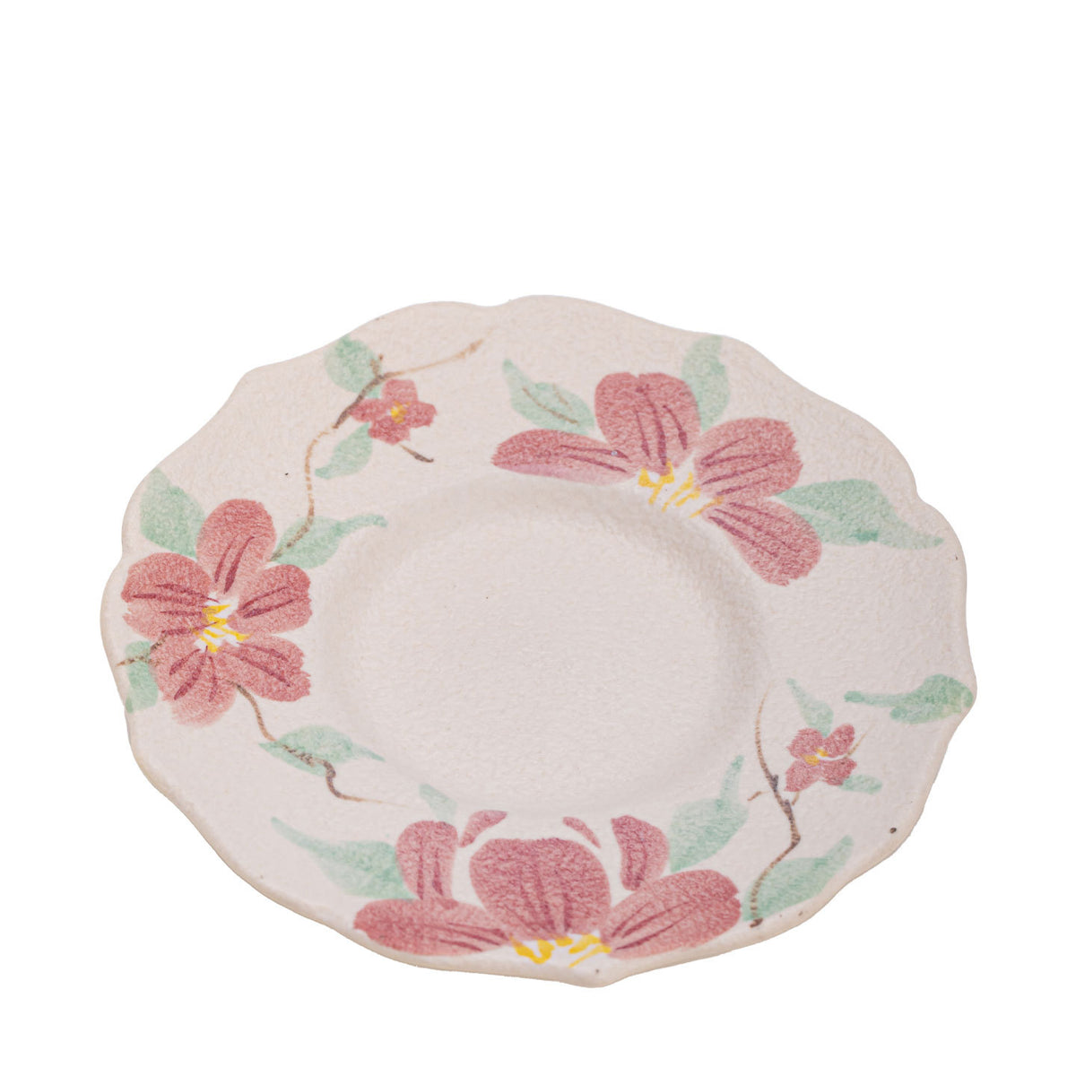 Authentic Rock Mineral White Hand-Painted Camellia Coaster & Pot Bearer - 16cm Teaware