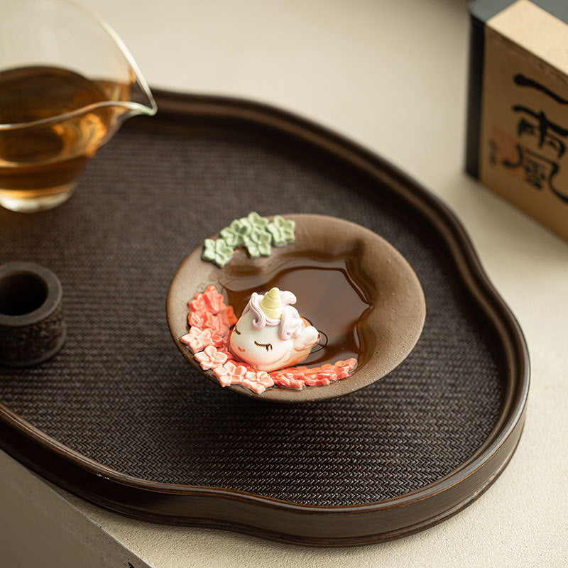 Authentic Wood-Fired Sleeping Steed in Floral Stream Master Teacup - 85ml Gift Box Suite