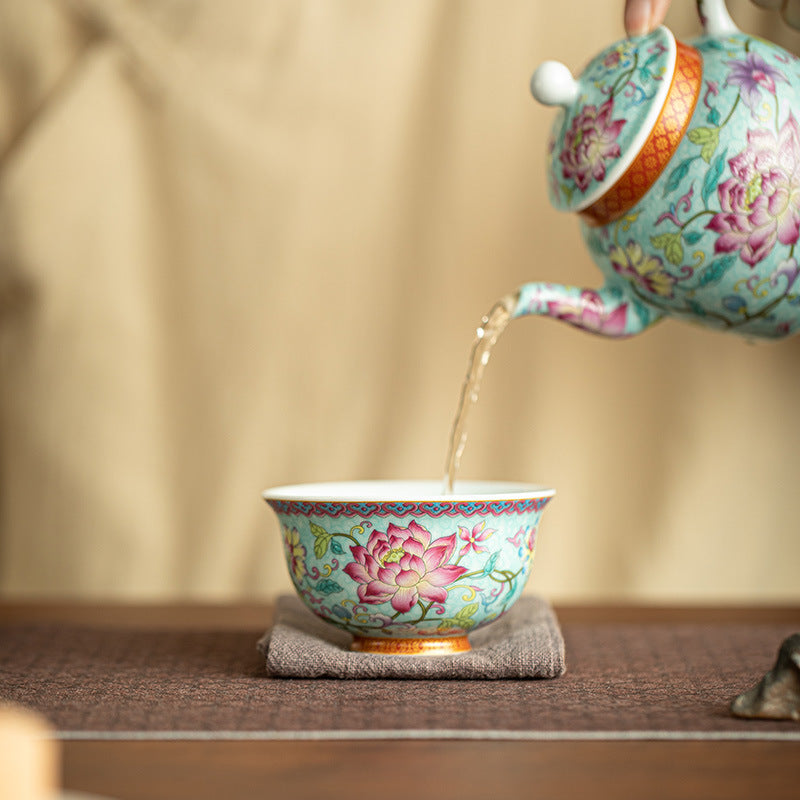 Authentic Jingdezhen Imperial Enamel Large Tianxin Master Teacup - 95ml Gongfu Tasting Cup
