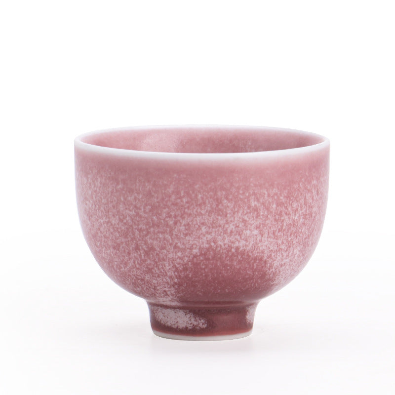 Authentic Jingdezhen Crystalline Flambé Pink Ceramic Master Teacup - 80ml Gongfu Cup